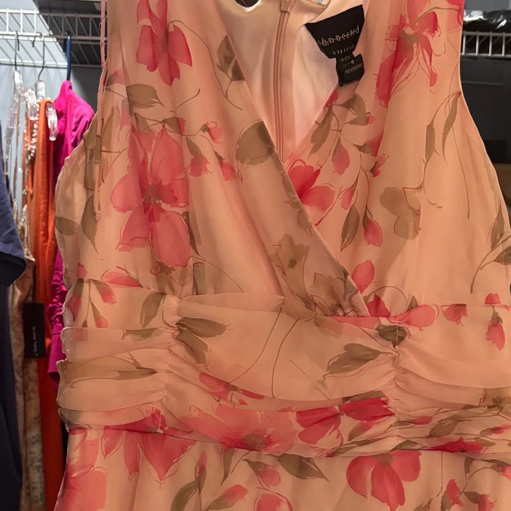 Connected Apparel Floral Pink Sleeveless Dress - Picture 4 of 5